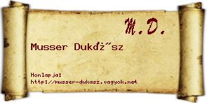 Musser Dukász névjegykártya